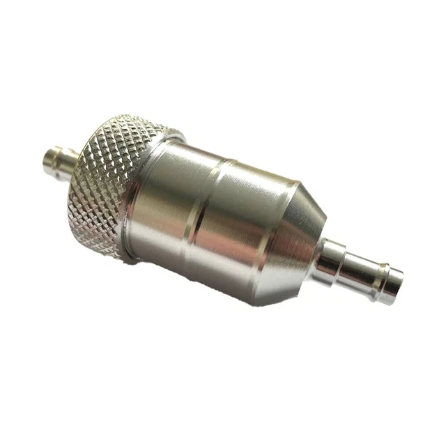 1 pièce argent 8 mm filtre à carburant en ligne moto cyclomoteur alliage alumi