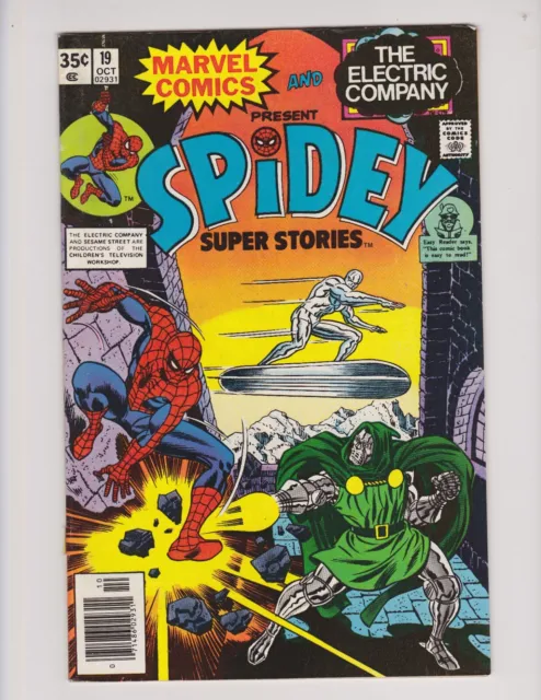 Spidey Super Stories #19 Marvel 1976 Spiderman Dr Doom & Silver Surfer Electric