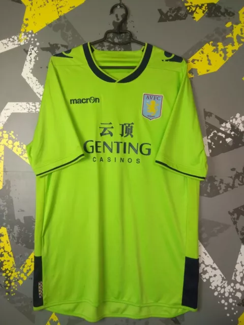 Aston Villa Away football shirt 2012 - 2013 Jersey Macron Mens Size XL ig93