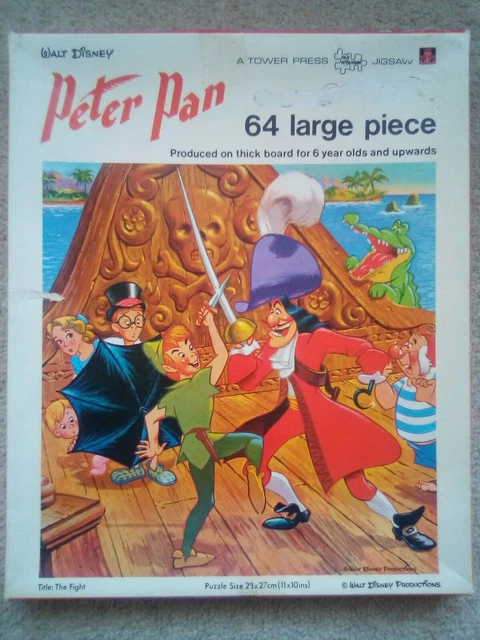 VINTAGE TOWER PRESS - Walt Disney Peter Pan Jigsaw Puzzle , Complete ...