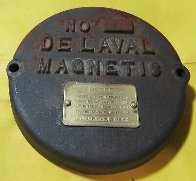 Vintage The De Laval Separator Co. MAGNETIC PULSO-PUMP Cast Cover W/ Brass Tag