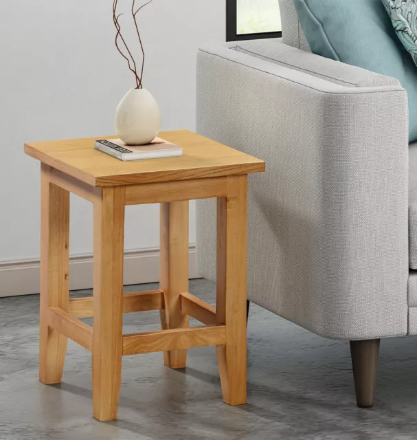 Small Oak Effect Side Table - Slim Wooden Occasional / Coffee / Lamp / End Stand