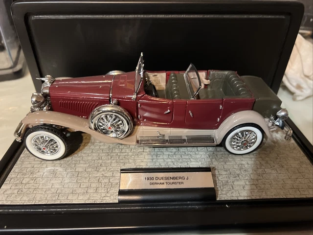 Franklin Mint 1930 Duesenberg J 1:24 Diecast Vtg 1987 Display Case Derham Tourst
