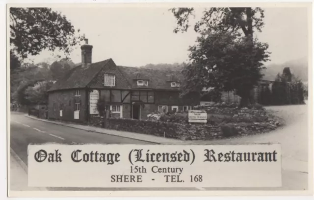 Oak Cottage Restaurant Shere, Advert RP Postcard, B331