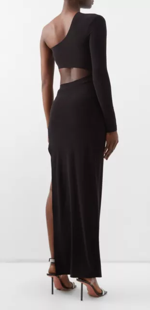 NORMA KAMALI NWT  Black Shane Waist-Cutout Stretch Jersey Gown Dress 10 2