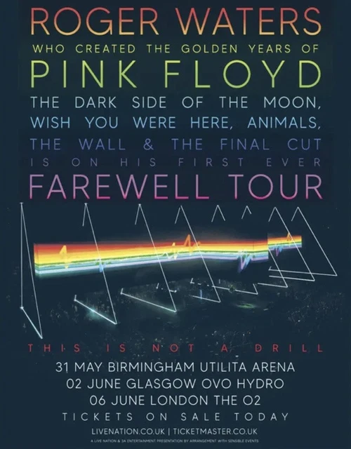 PINK FLOYD ROGER Waters FAREWELL TOUR Date 2023 Advert Poster Ad Full