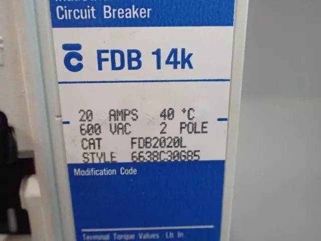 FDB14K - WESTINGHOUSE -  FDB 14K / Disjoncteur industriel serie C USED 2