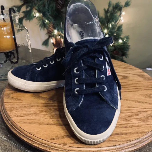 Superga Womens Sneakers Blue Suede Sz 7.5 or 38 Shoes