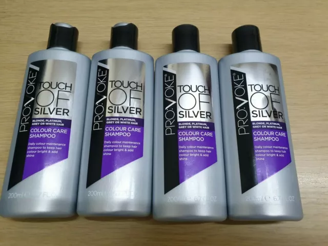 4 x Pro-Voke Touch of Silver Shampoo 200ml Farbpflege NUR £12,99 KOSTENLOSER VERSAND
