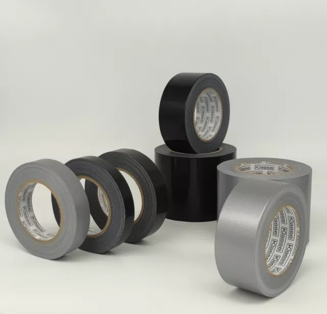 Klasse Gewebeband Panzertape, Schwarz Silber I 50 m I Gaffa Tape Klebeband Breit