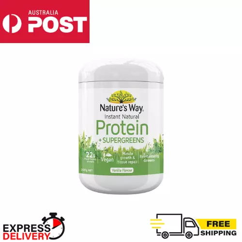 New Nature's Way Instant Natural Protein Vanilla + SuperGreens 375g Plant-Based