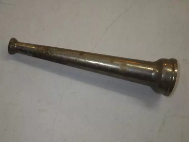 Vintage Firefighter Chromed Fire Hose Nozzle 10" Nickel