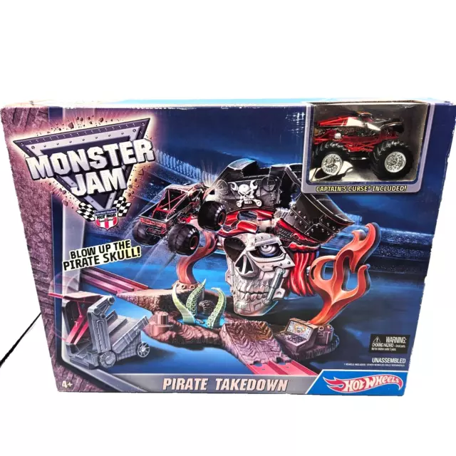 New Hot Wheels Monster Jam Pirate Takedown Playset w/ Captain's Curse SEALED NEW