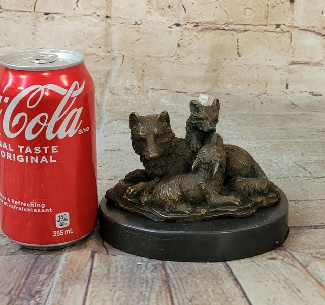 CELTIC MOON WOLF Hot Cast Bronze Sculpture Figure Home Office Garden ...