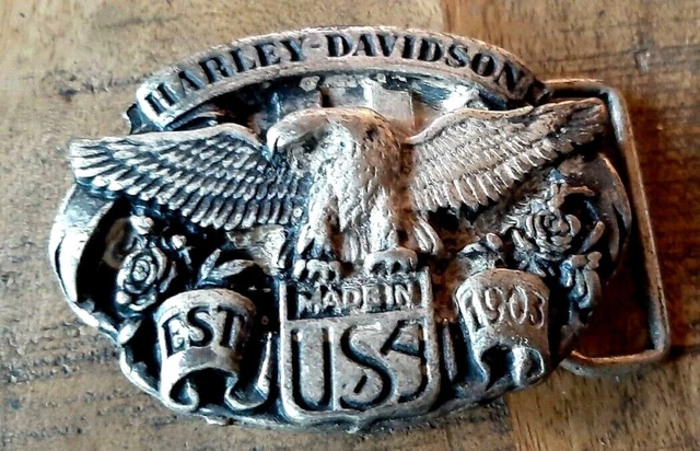 JOHNNY HALLYDAY Ancienne boucle de ceinturon Aigle Harley