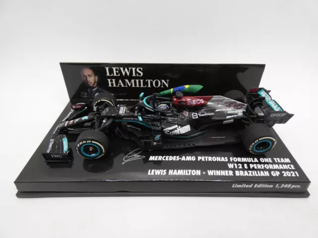 Mercedes AMG W12 E Lewis Hamilton #44 Brazilian GP 2021 Minichamps 1/43 F1