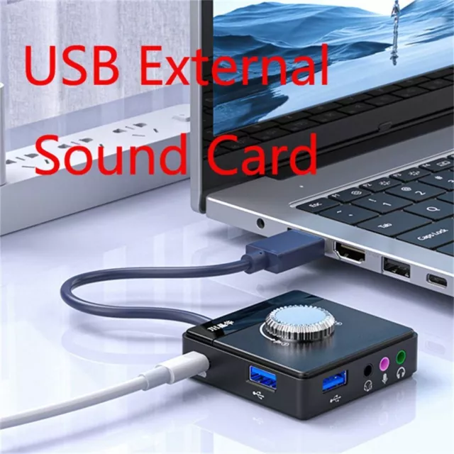 External Sound Card USB Sound Adapter Stereo Sound Card External Audio Card