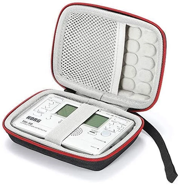 Hard Travel Case for Korg TM-50 / TM-60BK Tuner Metronome and Clip on Microphone
