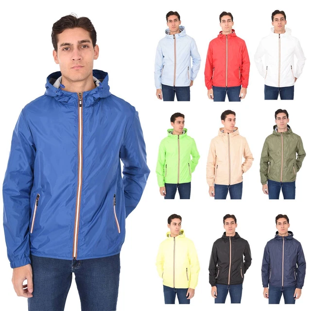 Giubbotto Uomo Leggero Impermeabile Cappuccio Giacca a Vento Primaverile Slim