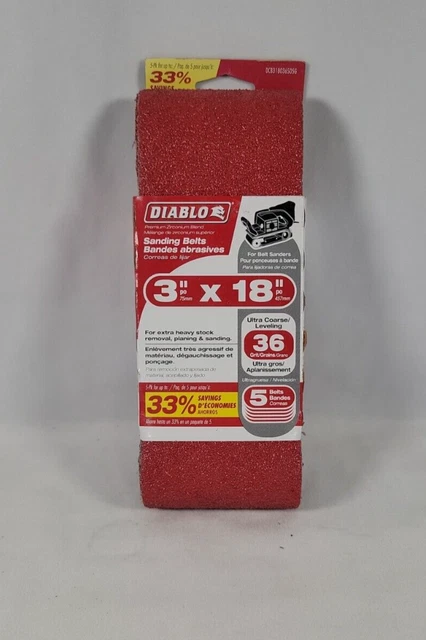 Diablo Tools 3'' X 18'' Sanding Belt 36 Grit 5Pk (y4)