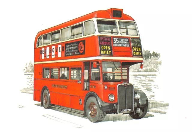 Old Bus  Postcard Rt Type Large Size Unused Very Good Mint