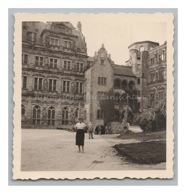 Heidelberg 1952 - Schloss Innenhof - Altes Foto 1950er