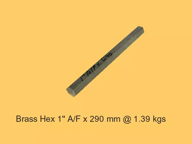 Brass Hex 1" A/F x 290 mm-Steam-Mill-Lathe-Engineering