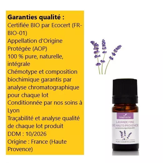 Lavande Fine - Huile Essentielle Bio Bien Être Soin Aromatherapie Bienfait