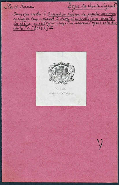 Ex-libris Ancien 'Du Pas De Beaulieu Madame Vassal Languedoc' - Gravure XVIIIe Siècle, Occasion