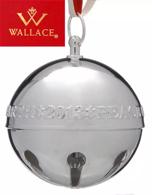 Wallace Silver Sleigh Bell-Silverplate Ornament Peace On Earth - Boxed 10008155