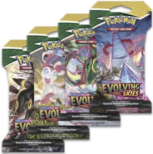 Pokemon TCG Evolving Skies X 36 Sleeved Booster Packs Including All Art Works. Pokemon TCG Evolving Skies X 36 Sleeved Booster Packs Including All Art Works.