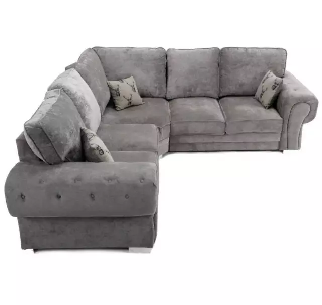 BRAND NEW Large Verona Grey Full back Cheap Corner Sofa 2