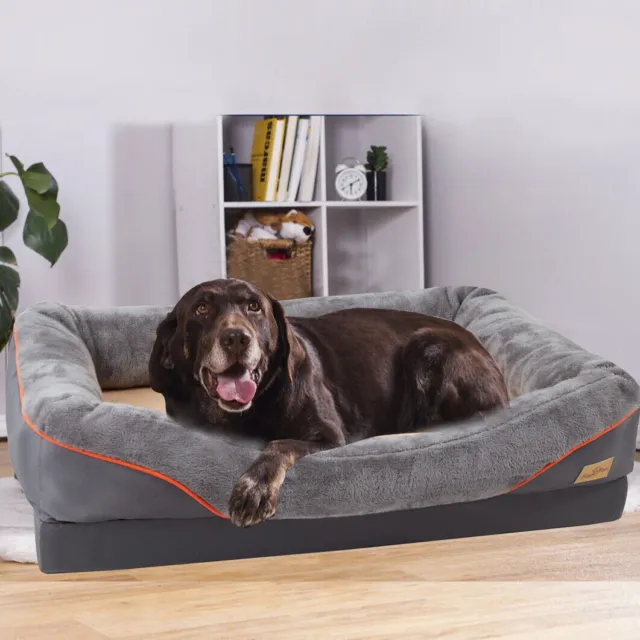 Orthopedic Faux Fleece Sofa-Style Couch Pet Dog Bed for Dogs Cats Medium Jumbo 5