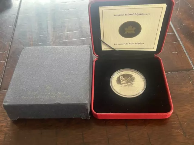 2004 Canada $20 Fine Silver Coin 1 Oz: Sambro Island  Lighthouse (COA+BOX)