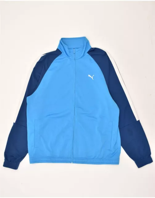 PUMA Mens Tracksuit Top Jacket XL Blue Colourblock Polyester AJ01