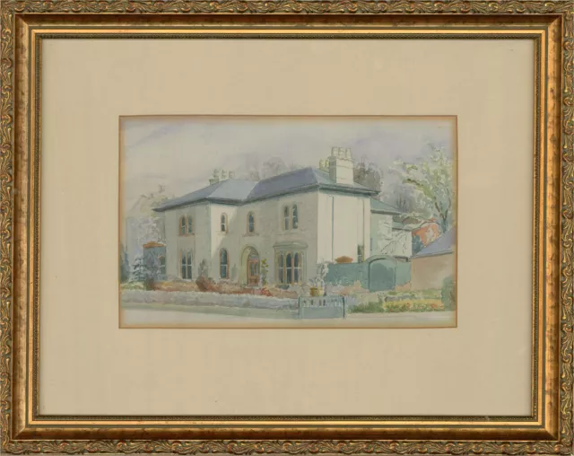 19th Century Watercolour - Georgian Rectory