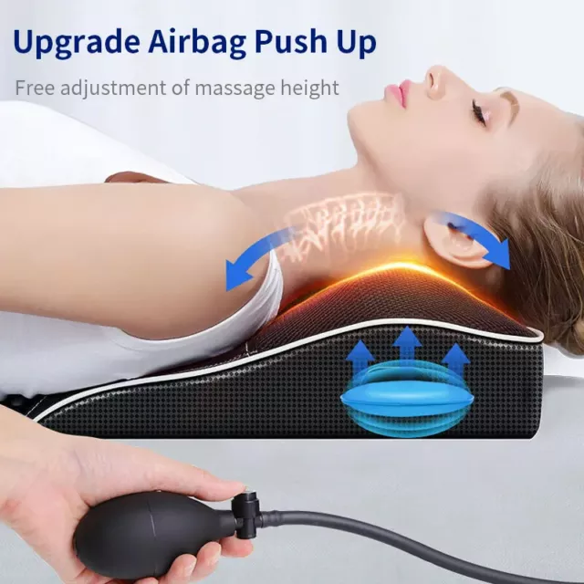 Shiatsu Electric Head Neck Cervical Traction Body Massager Car Back Pillow 3