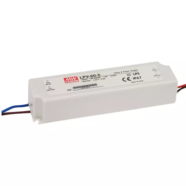 MEAN WELL LPV-60-12 60W 12V 5A Alimentation LED IP67