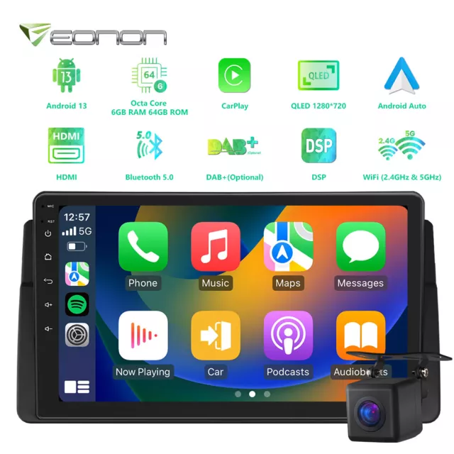 Für BMW E46 M3 Eonon E46A12S 8Kern Android 13 6+64 Autoradio 9" GPS Navi CarPlay