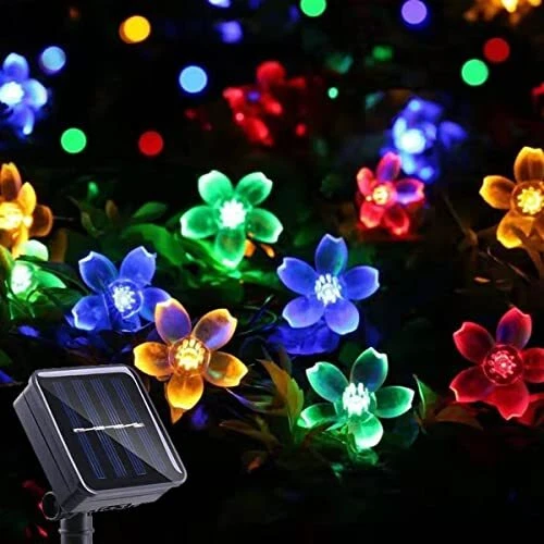 ITICdecor Guirlande Lumineuse Solaire Chaîne Fleur Cerise Fée 50LED 8 Modes E...