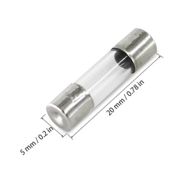 Fusible verre 5x20mm - Rapide 250V valeur de 0,1A à 30A