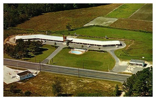 Greenville NC North Carolina Kenland Motel Aerial View Chrome Postcard