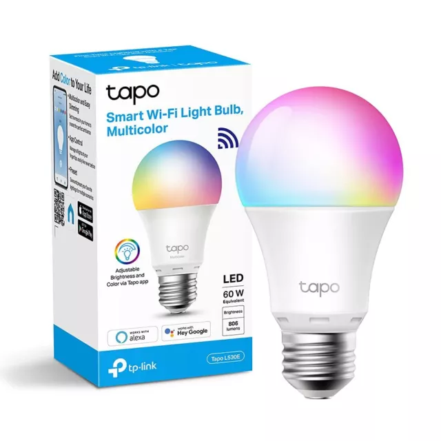 TP-Link Tapo L530E Lampadina WiFi Intelligente LED Smart Multicolore, E27, Compa