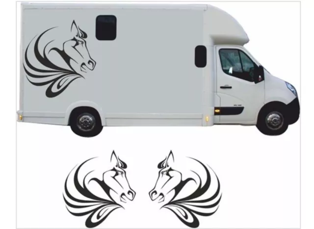 Horse Box Graphics Stickers Horsebox Trailer Custom Vinyl Side Graphic Decals x2