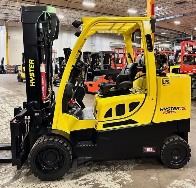 2018 Hyster 12000 Lb 3 Stage Mast Lp Gas Cushion Tire Forklift Reconditioned