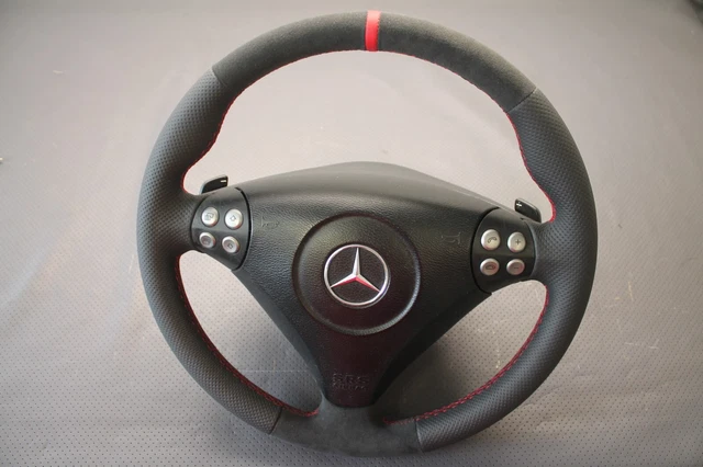 Ontto Portachiavi In Pelle Per Mercedes Benz - Custodia Protettiva Per Chiave 3 Pulsanti, Colore Beige, Cucito A Mano, Con Portachiavi