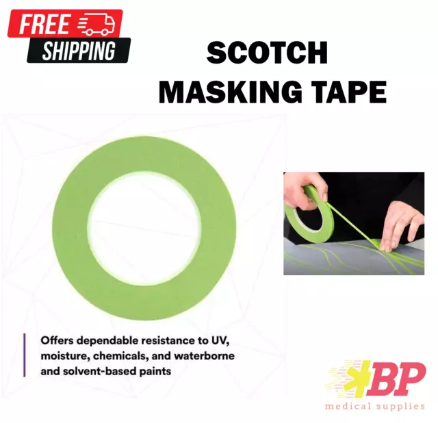 3M 26344, 1/4 inch 233+ Green Masking Tape