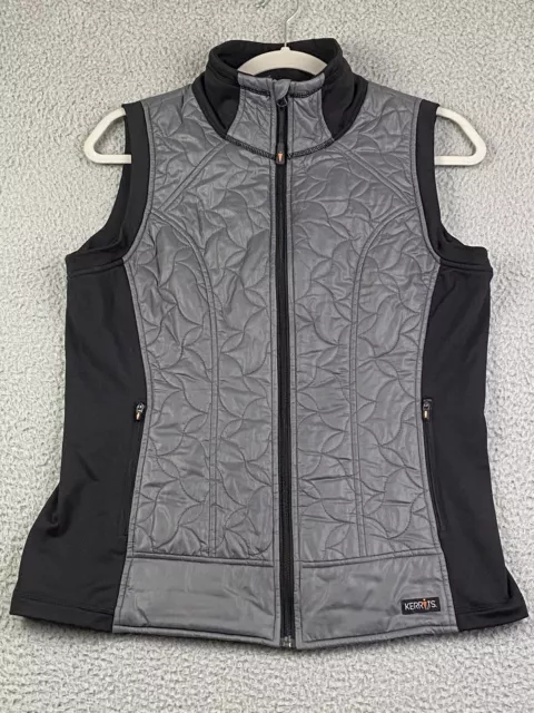 Kerrits Quilted Riding Vest Gray Black Size Medium EXC