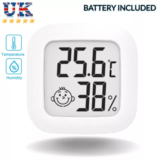 Digital LCD Thermometer Hygrometer Humidity Meter Room Indoor Temperature Clock