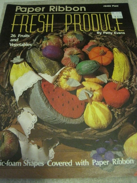 Cinta de papel de colección a cuadros de libro artesanal de productos frescos